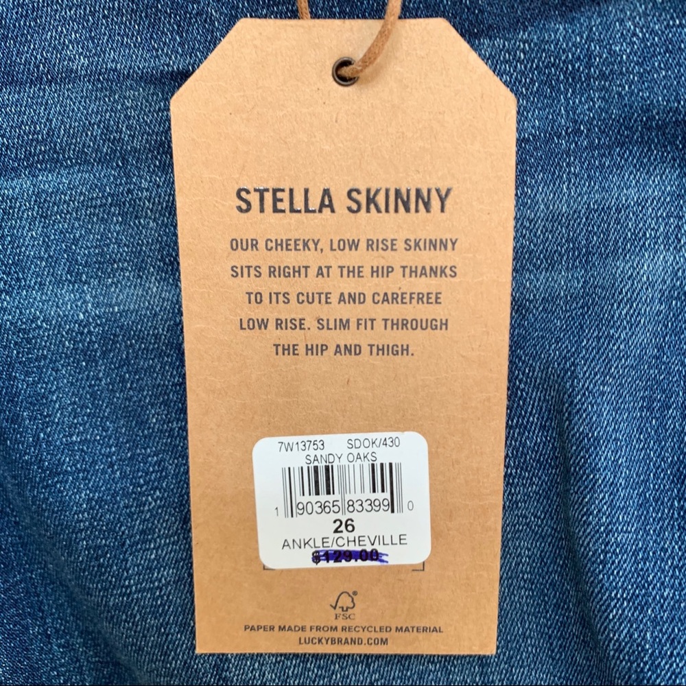 Lucky Brand Stella Skinny Blue Jeans Size 26/2 - Picture 8 of 8